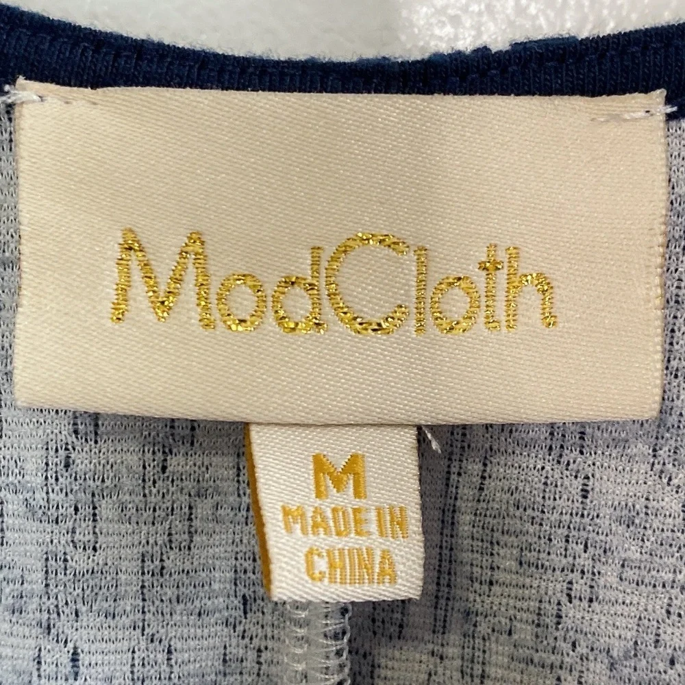 ModCloth Houndstooth Floral Rose Half Sleeve Dress - Picture 3 of 6